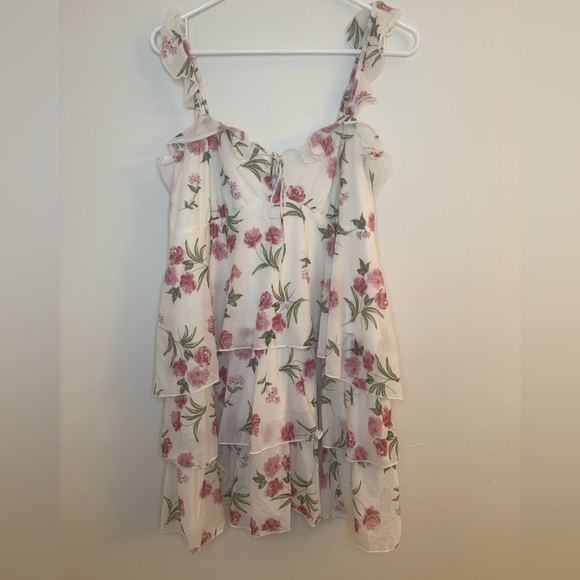 Wild Fable Pink and Green Floral Mini Dress Spaghetti Strap NWOT Size Medium - Picture 1 of 6